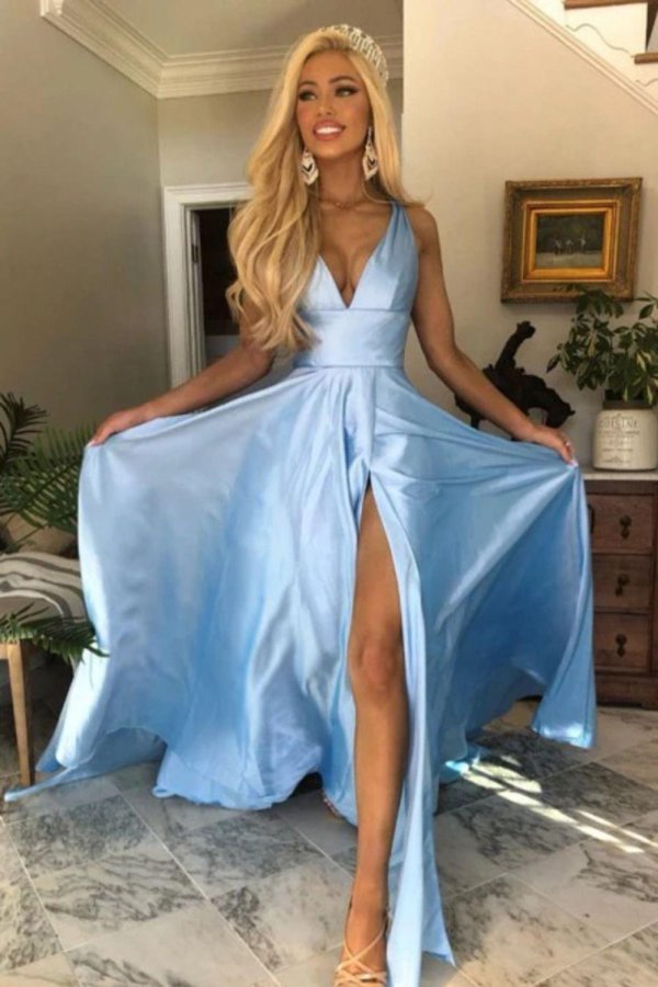 Katerina rozmajzl вечернем платье, Светло голубое платье, Голубое платье вечернее