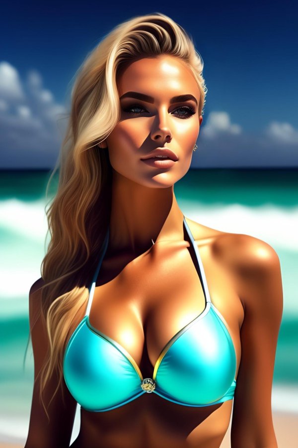Blonde in bikini