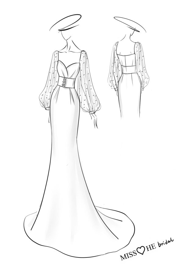 Изысканные эскизы платьев haute couture и модной одежды