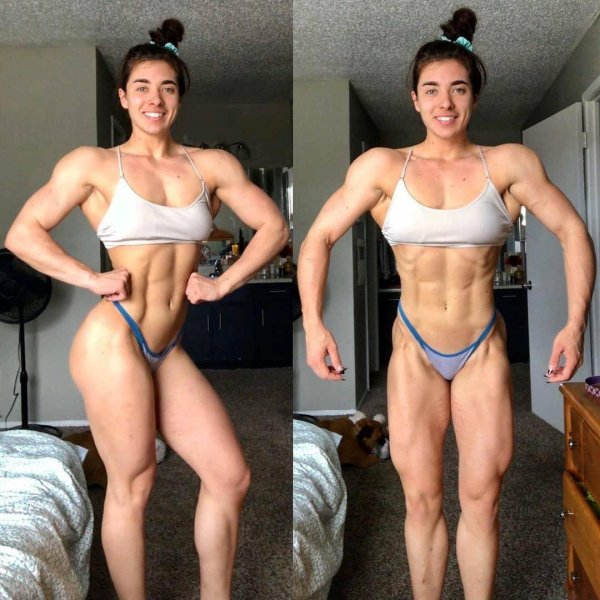 Courtney Lynch - привлекательная бодибилдерша фитоняшка с мощным телом