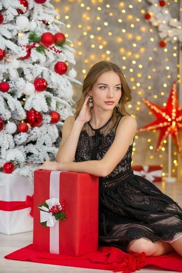 Рождественская фотосессия, Новогодние фотосессии, Девушка