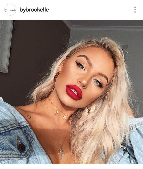 Брукель маккензи, Brookelle mckenzie, Макияж красные губы