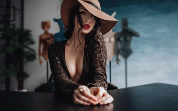 Красивые дамы в шляпках, Девушка в шляпе, Фотосессия в шляпе