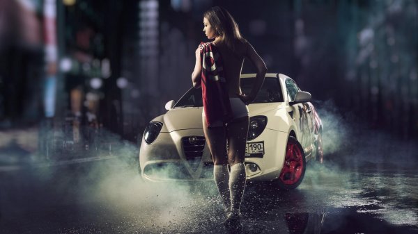 Девушка авто, Девушка автомобиль, Alfa romeo mito