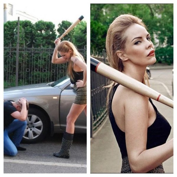 Девушка экстрасенс Джулия Ванг в экстремальной фотосессии