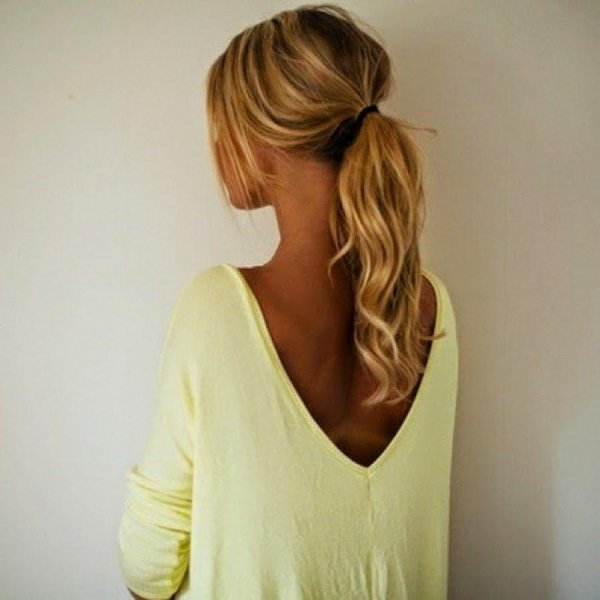 Блондинка сзади, Девушка блондинка со спины, Ponytail hairstyle