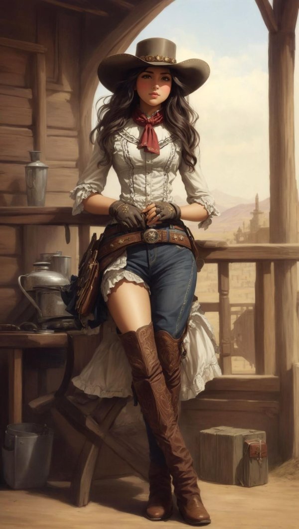 Девушка ковбой, Женщина ковбой, Cowgirl illustration
