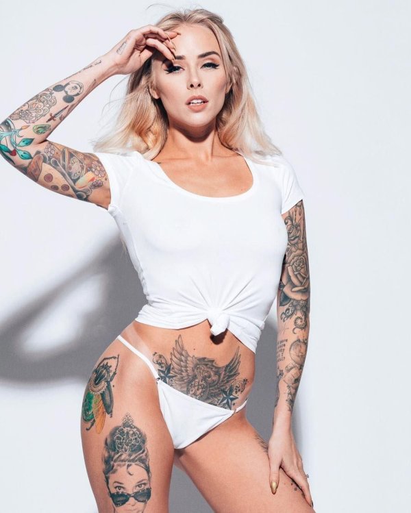 Модель алиша нетт, Блондинка с татуировками, Alysha nett