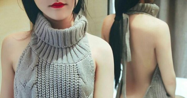 Обольстительный свитер с открытой спиной virgin killer