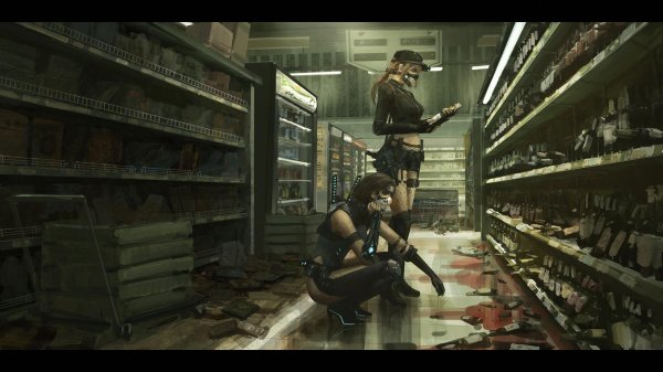 Постапокалиптическая девушка в арт стиле Resident Evil