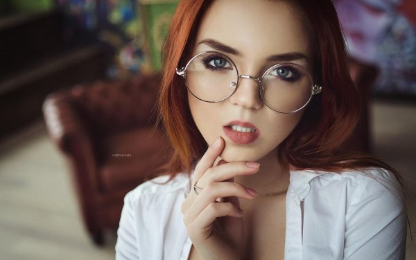 Екатерина шержукова, Девушка, Рыжая девушка в очках
