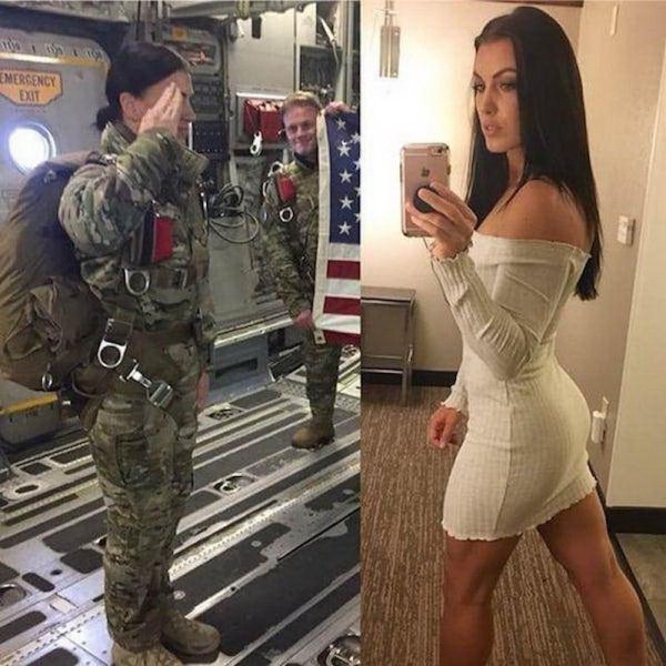 Армейские девушки, Девушки в униформе и без, Девушка в форме