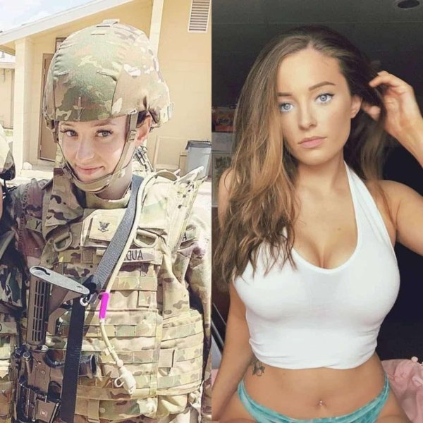 Девушки в военной форме и без, Девушки армии сша, Девушки в униформе и без