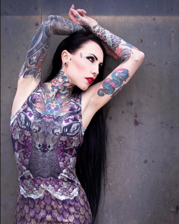 Татуированные модели, Тату модель makani terror, Полностью татуированные женщины