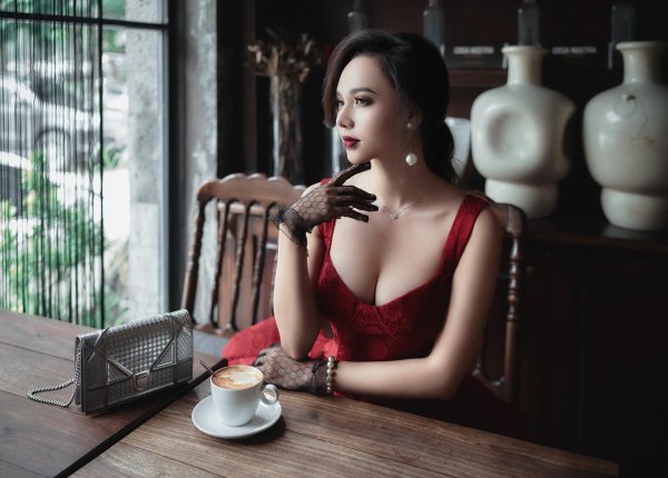Женщина, Элегантная женщина, Женщина в красном платье