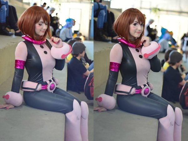 Hidori Rose сияет в эротическом косплее Uraraka Ochako