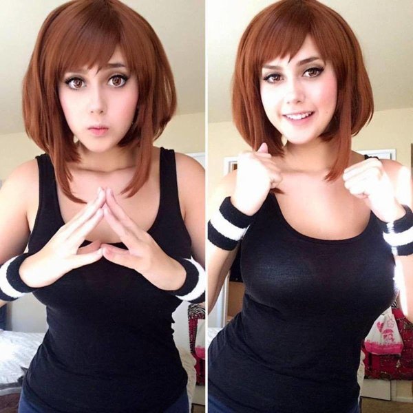 Ochako Uraraka демонстрирует сексуальность в мем-косплее