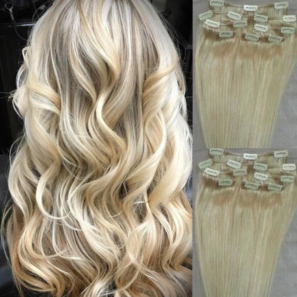 Нарощенные волосы блонд, Hair extension, Накладные волосы