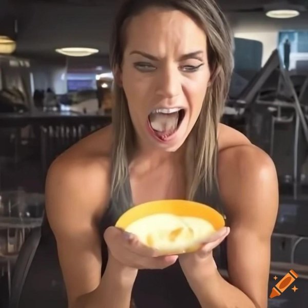Фитнес модель Janna Breslin с полезным питанием