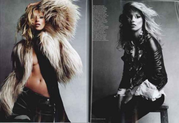 Кейт Мосс в глэм рок стиле для Vogue
