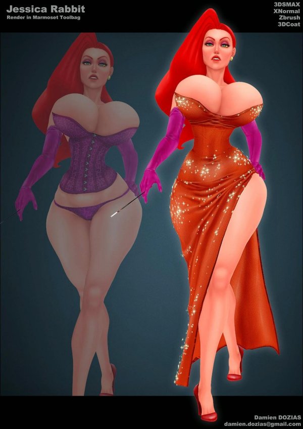 Волнующая Heidi Klum в костюме Jessica Rabbit