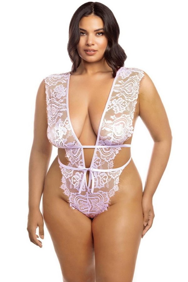 Plus size lace mesh teddy, Плюс сайз тедди лингерия, Oh la la cheri plus size lingerie