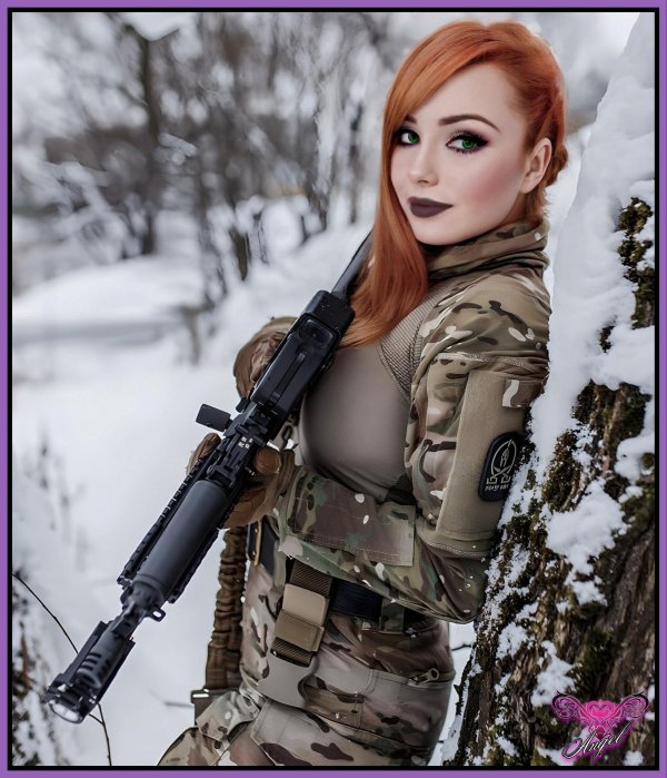 Елена делигиоз, Елена делигиоз страйкбол, Елена делигиоз в военной форме